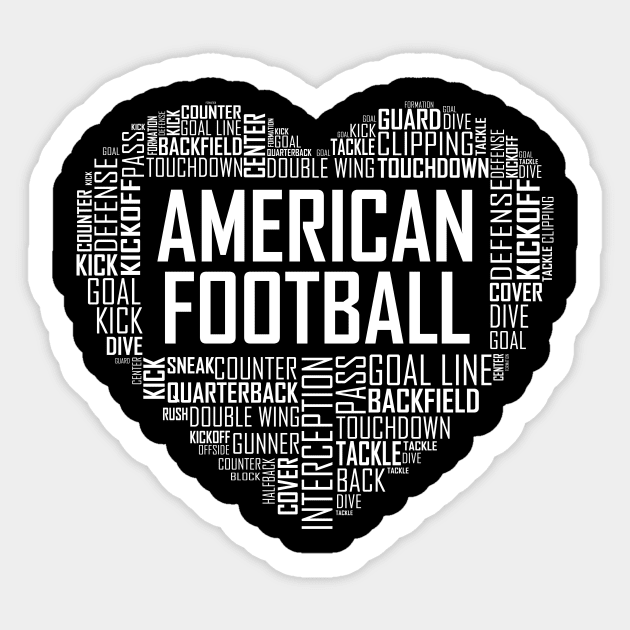 American Football Love Sticker by LetsBeginDesigns